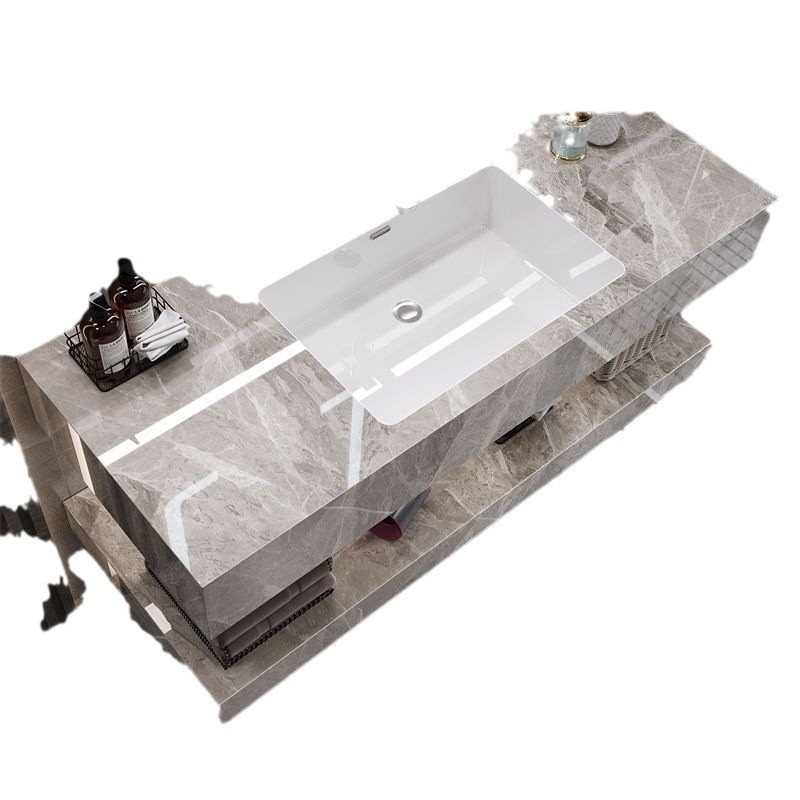 Light luxury rock plate washbasin, bathroom cabinet combination, bathroom integrated ceramic seamless basin, simple and modern washbasin Item Picture