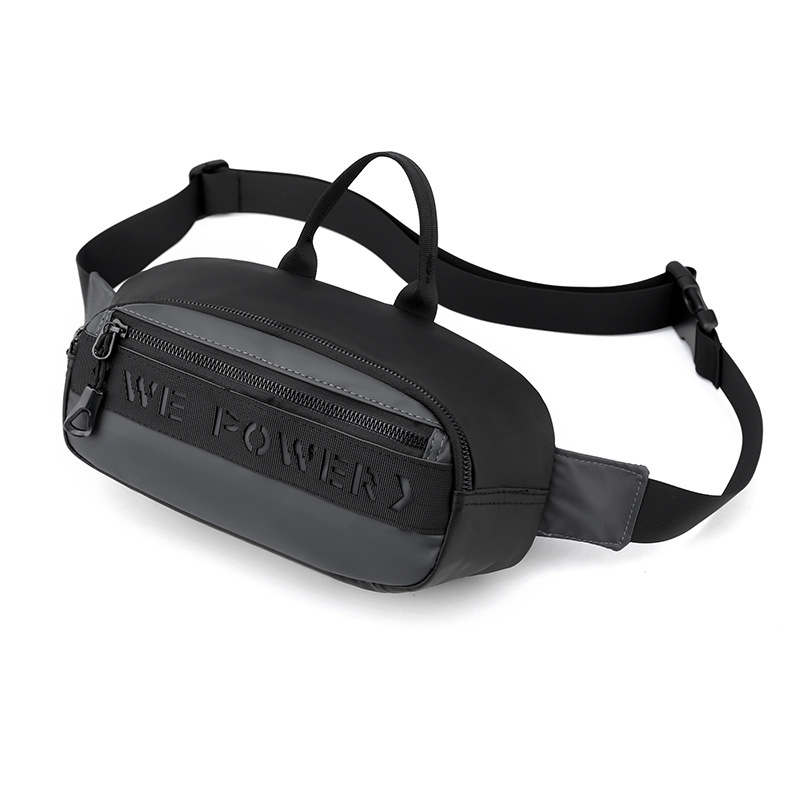 New trendy men's chest bag, running sports waist bag, outdoor water-resistant cycling bag, casual single-shoulder crossbody bag Item Picture