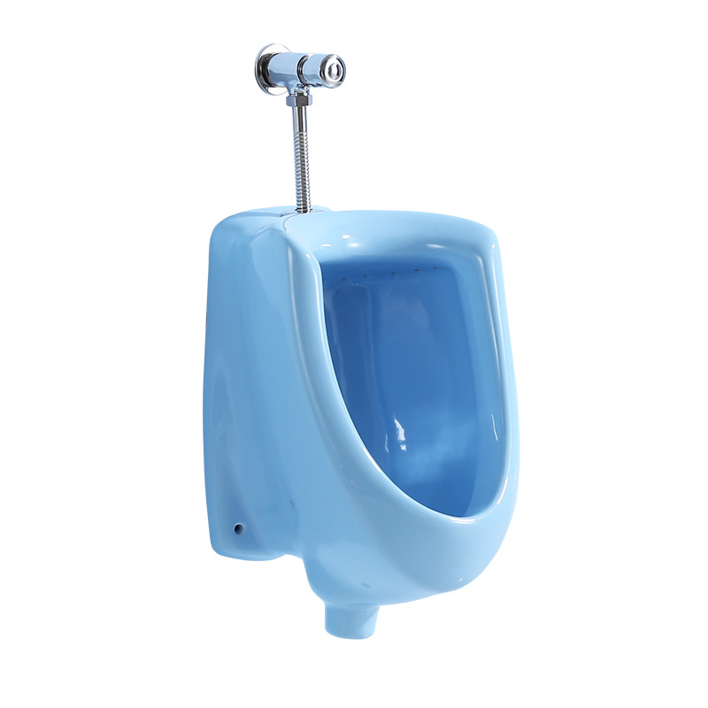 Wall-mounted colored urinal, ceramic hand-press urinal, wall-mounted kindergarten children's urinal manufacturer Application Scenario