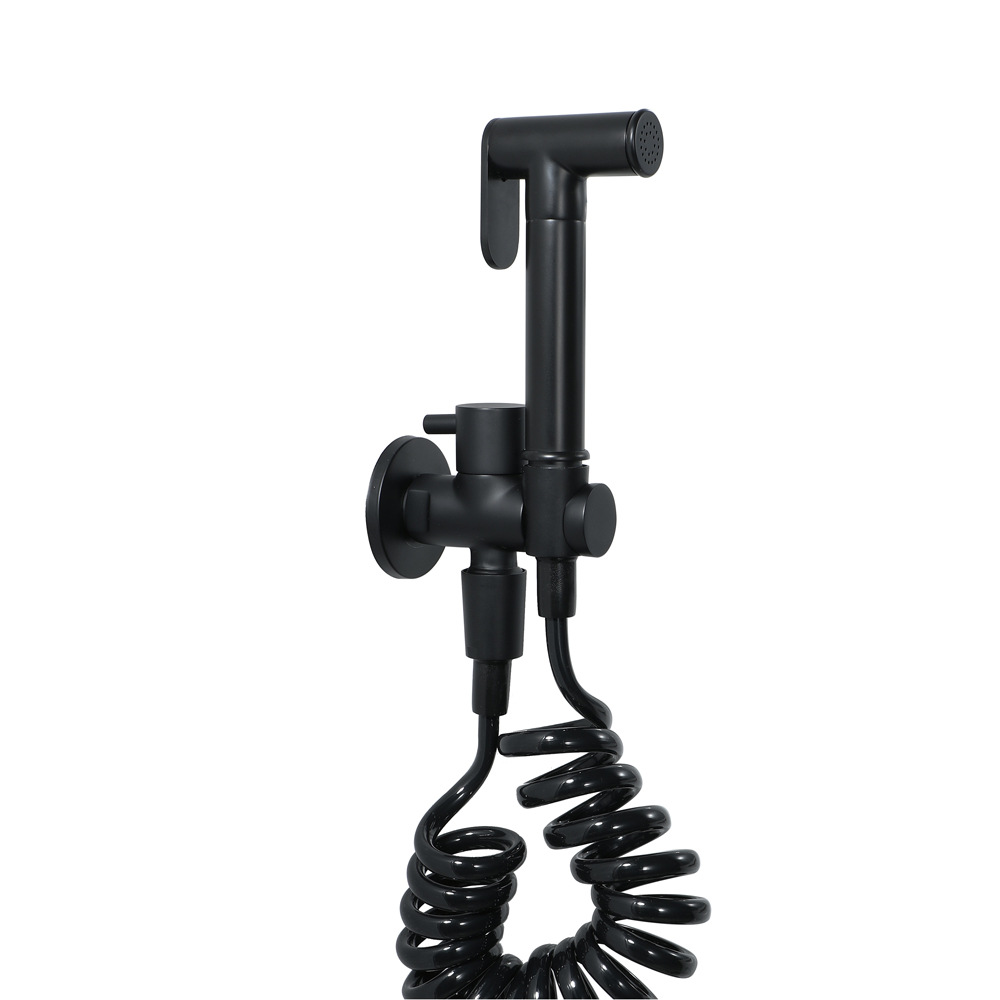Black bathroom sink, toilet spray gun set, kitchen high-pressure flush, shower head, single Angle valve, hose Item Picture