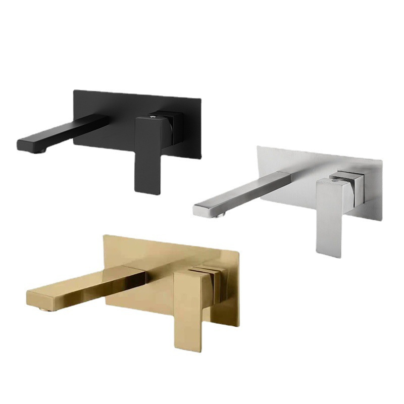 The bathroom washbasin is concealed and installed with a wall-mounted faucet. It is a stainless steel hotel washbasin faucet for cold and hot bathrooms Item Picture