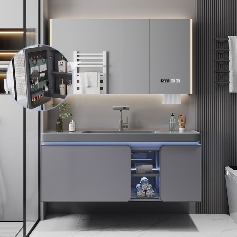 New minimalist bathroom cabinet, ceramic integrated basin bathroom cabinet, combined bathroom washbasin, new ceramic washbasin cabinet Item Picture