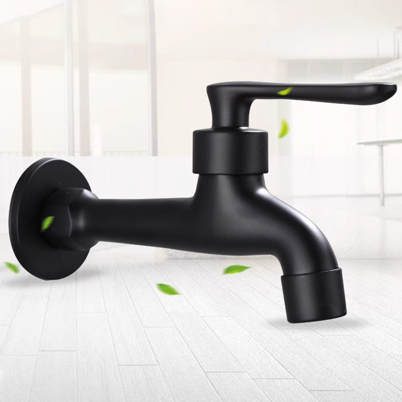 Black mop, sink faucet, washing machine faucet, fully automatic wholesale, all-copper extended faucet, 4-minute quick-opening details Picture
