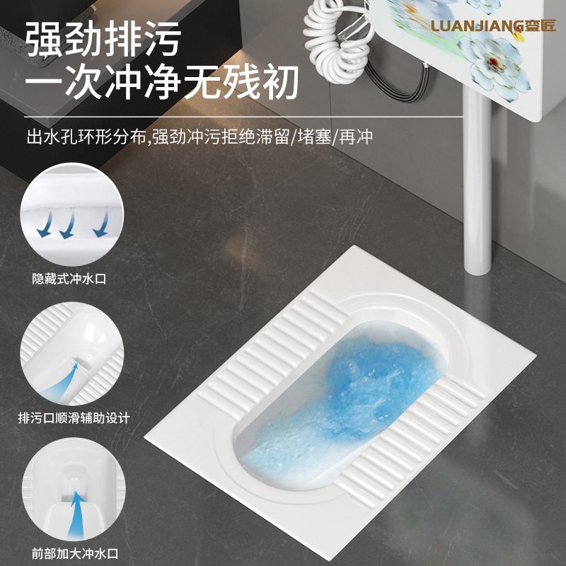 Ultra-thin squat toilet water tank, bathroom rear squat toilet, toilet bowl, toilet bowl, squat toilet, large and extra-large size supply factory details Picture