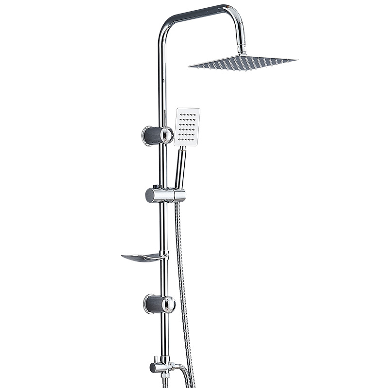 Lift showerhead cover with stainless steel pressurized square top hand shower head, simple shower set for bathroom bathing Item Picture