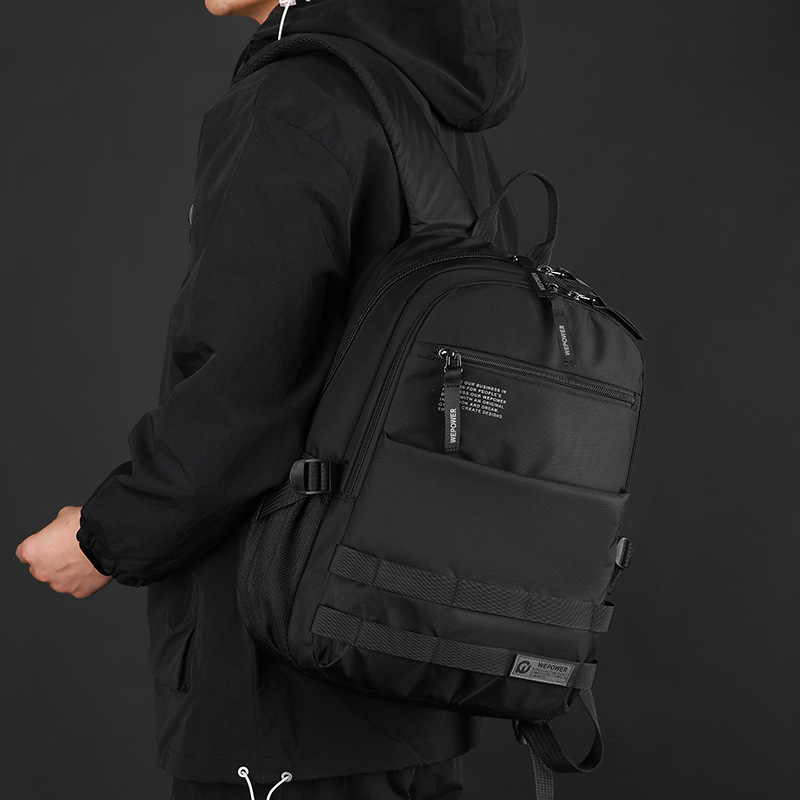 WEPOWER's new men's water-resistant, trendy and simple backpack is a fashionable, business-friendly and lightweight computer backpack details Picture