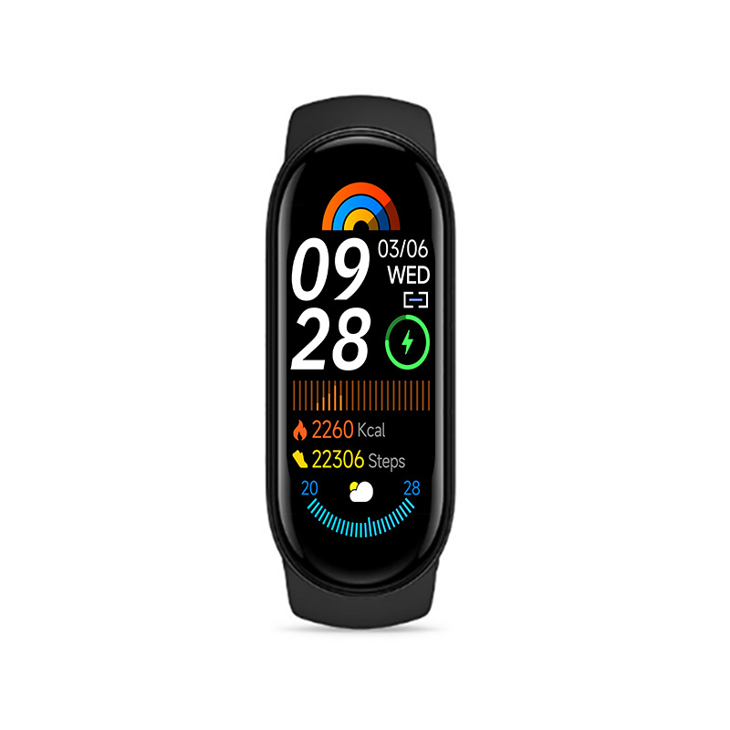 The cross-border hot new product M9 fitness step-counting smart bracelet features intelligent reminders for heart rate, blood oxygen, sleep monitoring, and is a factory gift full figure