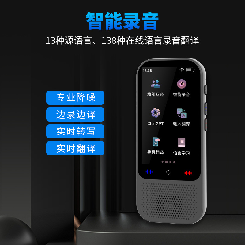 The 2024 new S80 pro intelligent voice translation machine is a multi-language manufacturer with precise offline photo-taking and Chat GPT Application Scenario