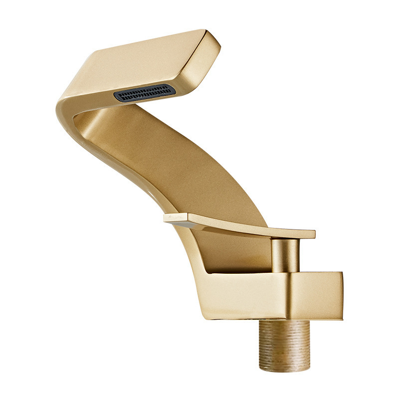 Cross-border light luxury washbasin, waterfall faucet, bathroom cold and hot, all-copper gold, Nordic creative faucet Item Picture