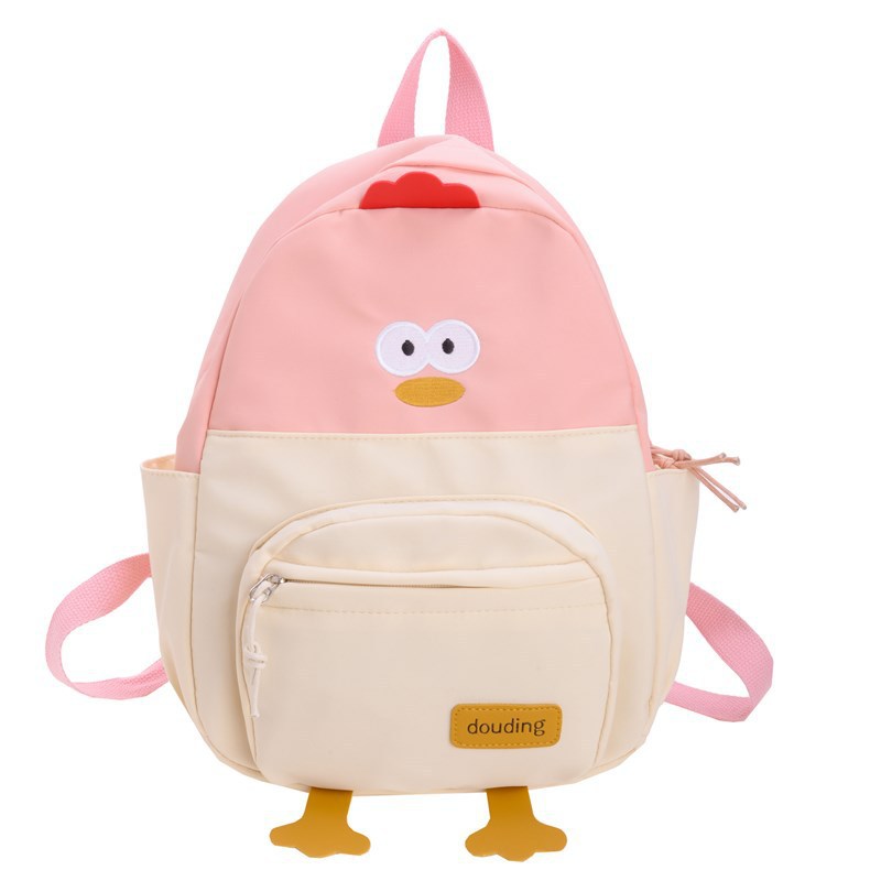 Trendy children's bags, cute for boys and girls, little chickens, baby backpacks, canvas, cartoon schoolbags for kindergartens and primary school students Item Picture