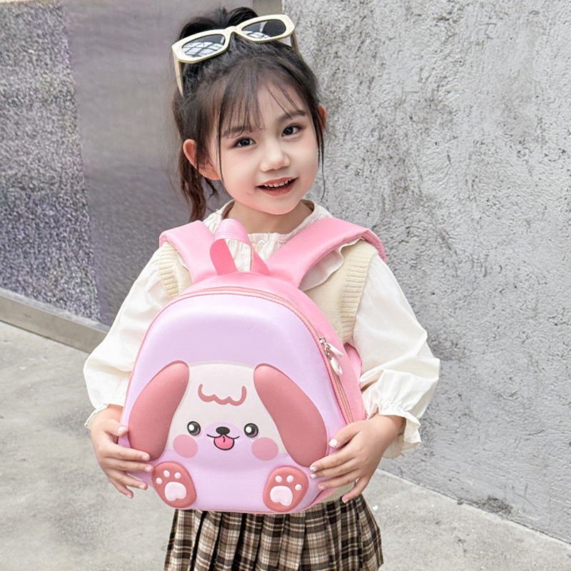 New cartoon and cute puppy backpacks for kindergarten babies, eggshell backpacks for boys and girls, and children's backpacks with lights Application Scenario