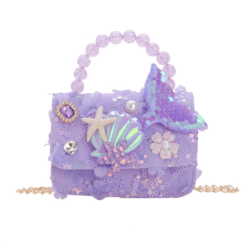 Children's pearl handbag 2024 New style Children's bag Girls' crossbody Bag Princess Accessory bag Chanel-style single-shoulder bag Item Picture