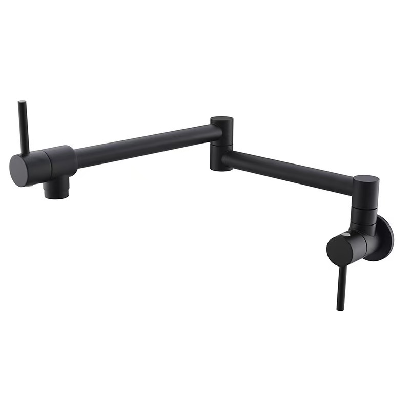 Cross-border folding wall-mounted washbasin faucet, kitchen extended telescopic rotating universal stainless steel single-cooling faucet Specification drawing