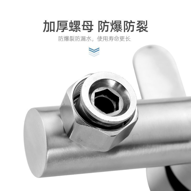 304 stainless steel shower faucet, bathtub faucet, wall-mounted bathroom two-in-one mixing valve, concealed cold and hot three-in-one faucet Specification drawing