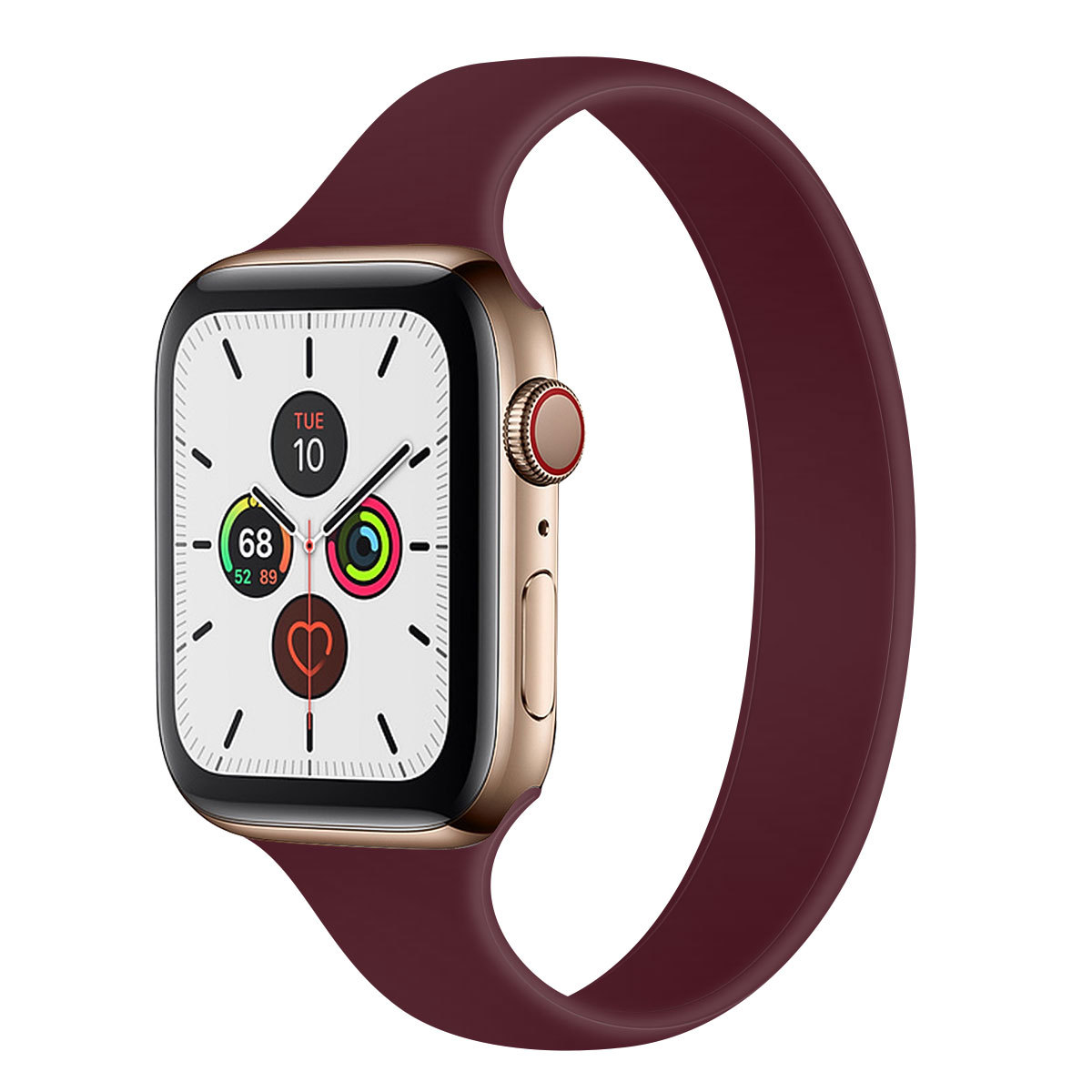 Factory stock of silicone one-piece collapsible iwatch straps suitable for applewatch, available for wholesale Specification drawing