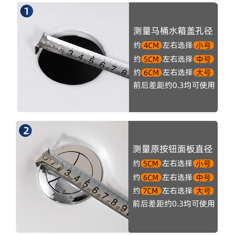 Toilet tank, double-button flush, toilet bowl, circular button, toilet bowl accessories, free shipping on Amazon Application Scenario