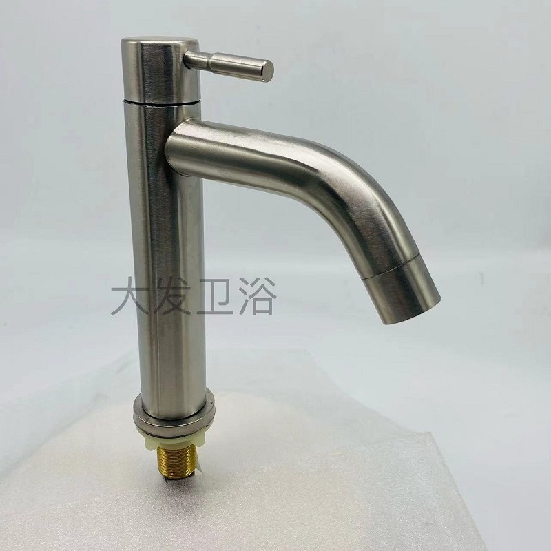 Qianxi washbasin faucet, countertop washbasin faucet, single cold water washbasin faucet, stainless steel single cold faucet Specification drawing