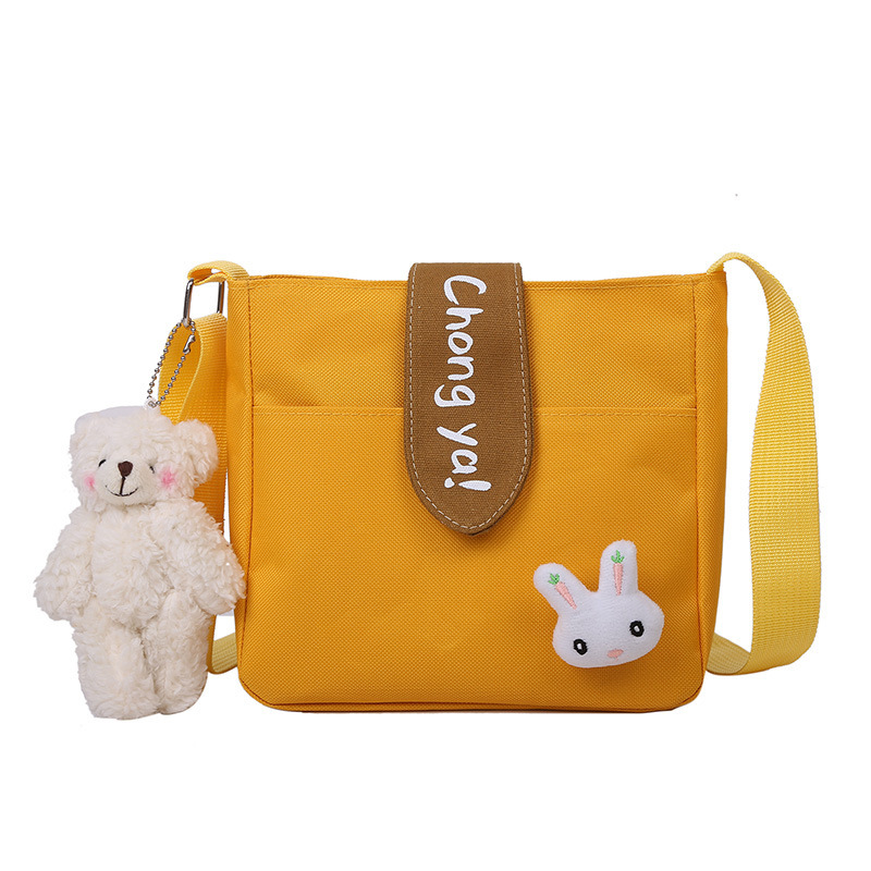 Japanese and Korean Ins-style bags, cute canvas bags for girls' school, Korean version crossbody bags for girls, small single-shoulder bags for young girls Item Picture