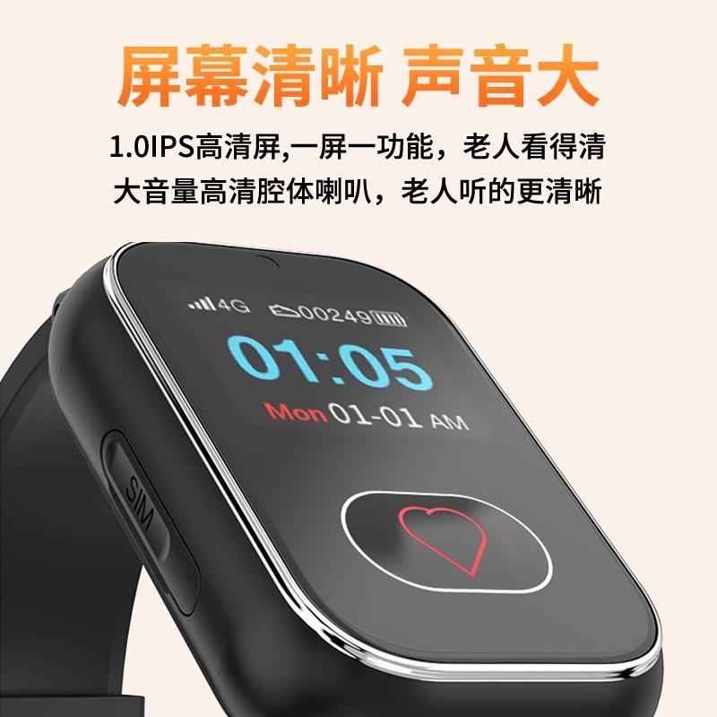 FA96S GPS positioning all-network elderly phone bracelet SOS alarm Heart rate body cross-border factory direct sales details Picture