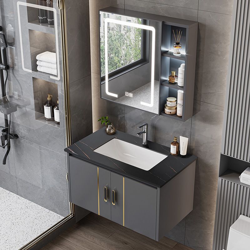 Motijue bathroom cabinet combination bathroom washbasin rock plate small-sized apartment washbasin integrated ceramic washbasin cabinet Application Scenario