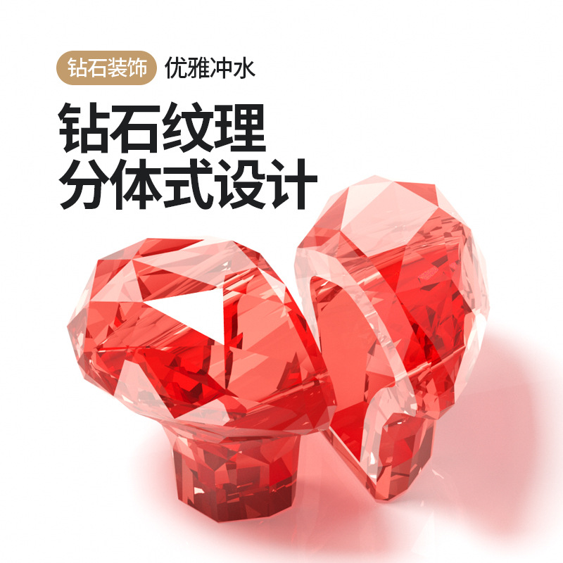 The heart-shaped toilet press is a creative and colorful heart-shaped button for easy flushing details Picture
