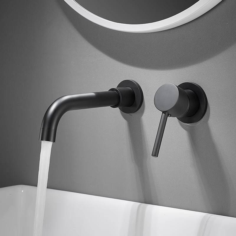 Cross-border wall-mounted hot and cold water faucet, hidden bathroom washbasin, rotatable all-copper concealed washbasin faucet Application Scenario