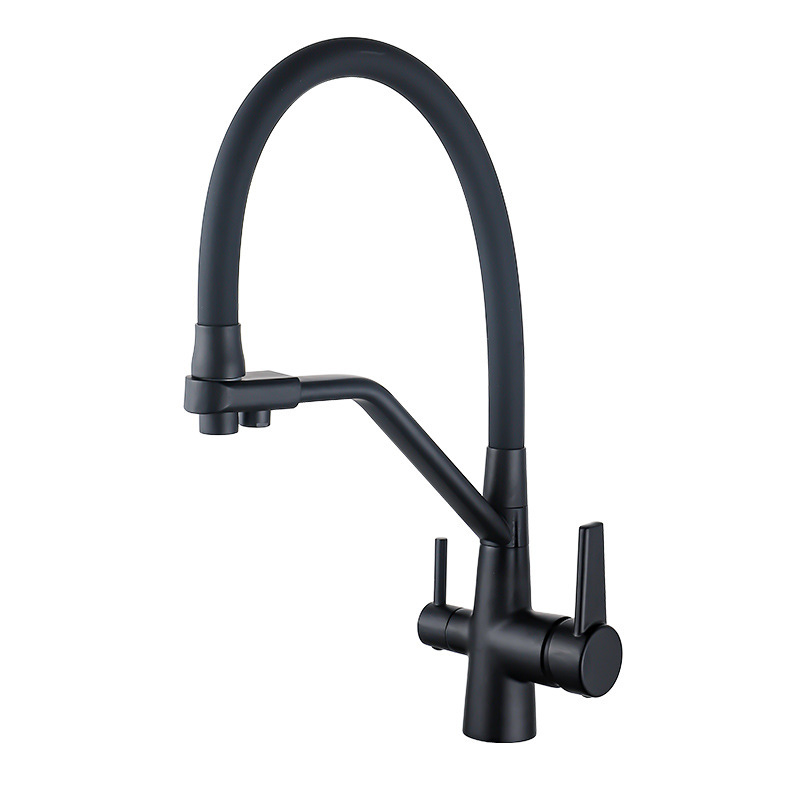 Cross-border zinc-clad copper kitchen faucets with purified water, three-water faucets, cold and hot water faucets, wholesale direct drinking water faucets Item Picture