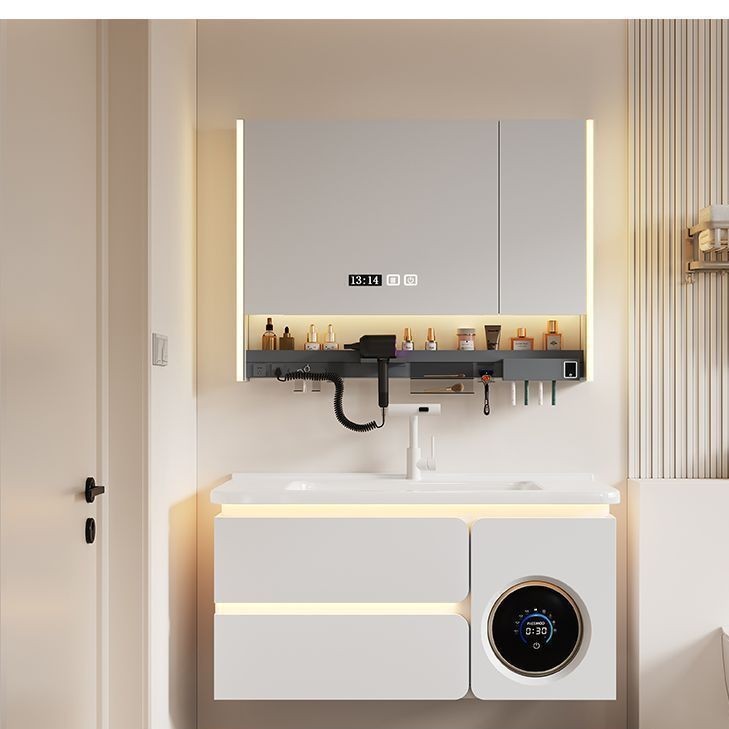 Bathroom cabinet, washing machine combination, hand washing ceramic integrated bathroom washbasin, multi-functional washbasin, new style for washing and grooming Item Picture