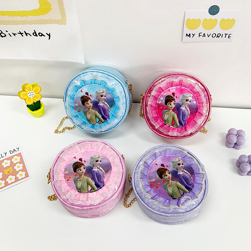 Mini pu princess sequined single-shoulder bag for kindergarten children, children's accessory bag, cartoon schoolbag, trendy and fashionable full figure