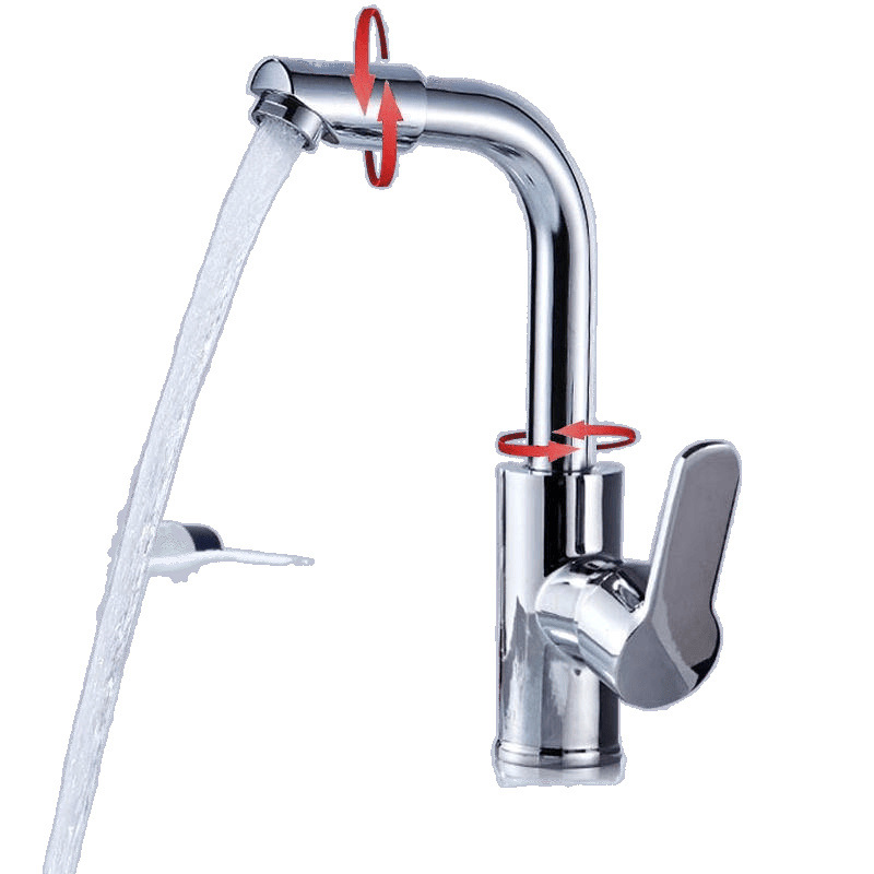 Multi-functional all-copper hot and cold water faucet switch, countertop faucet, washbasin, kitchen stainless steel sink, rotatable water supply Item Picture