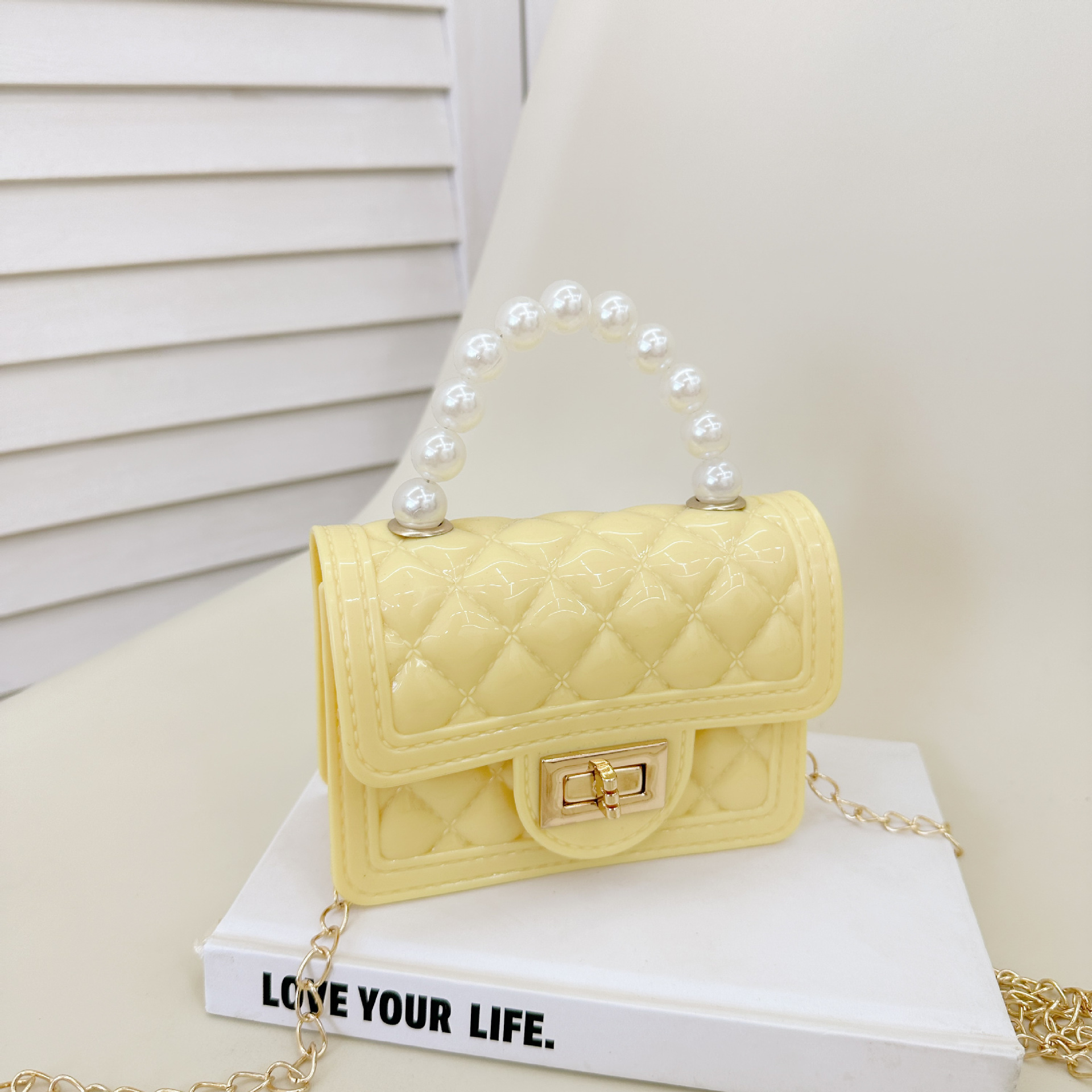 2025 New pearl bags, children's bags, handbags, single-shoulder bags, crossbody bags, ladies' bags, jelly bags, small diamond bags Specification drawing
