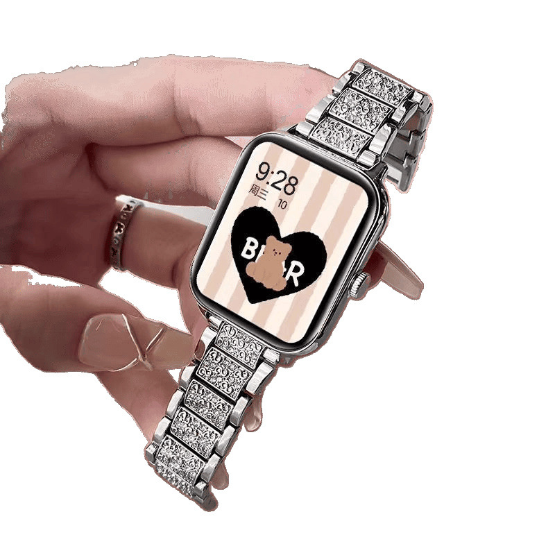 Compatible with S10 AppleWatch band, AppleWatch S9 Metal Starry Sky Diamond iwatchs87654 wristband Item Picture