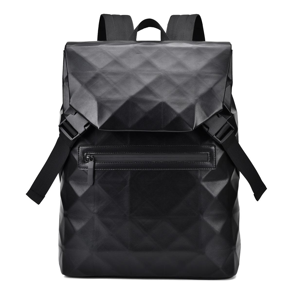 New diamond-shaped men's casual backpack, business commuting, large-capacity travel, fashionable computer bag, student schoolbag Item Picture