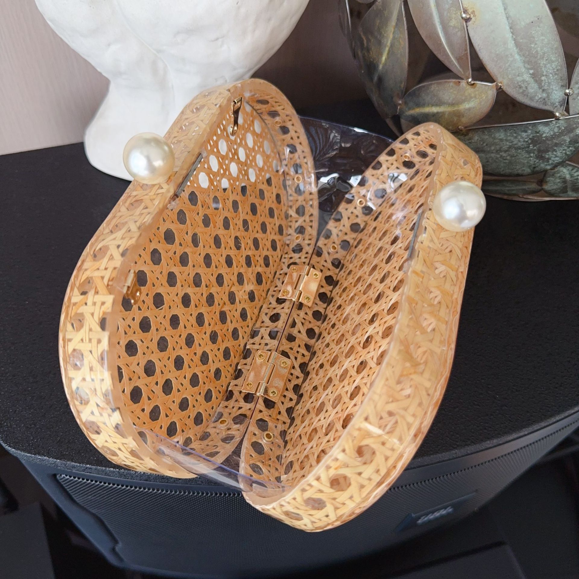 New cross-border best-selling wicker acrylic bags, dinner bags, clutch bags, single-shoulder crossbody wedding fashion women's bags Item Picture
