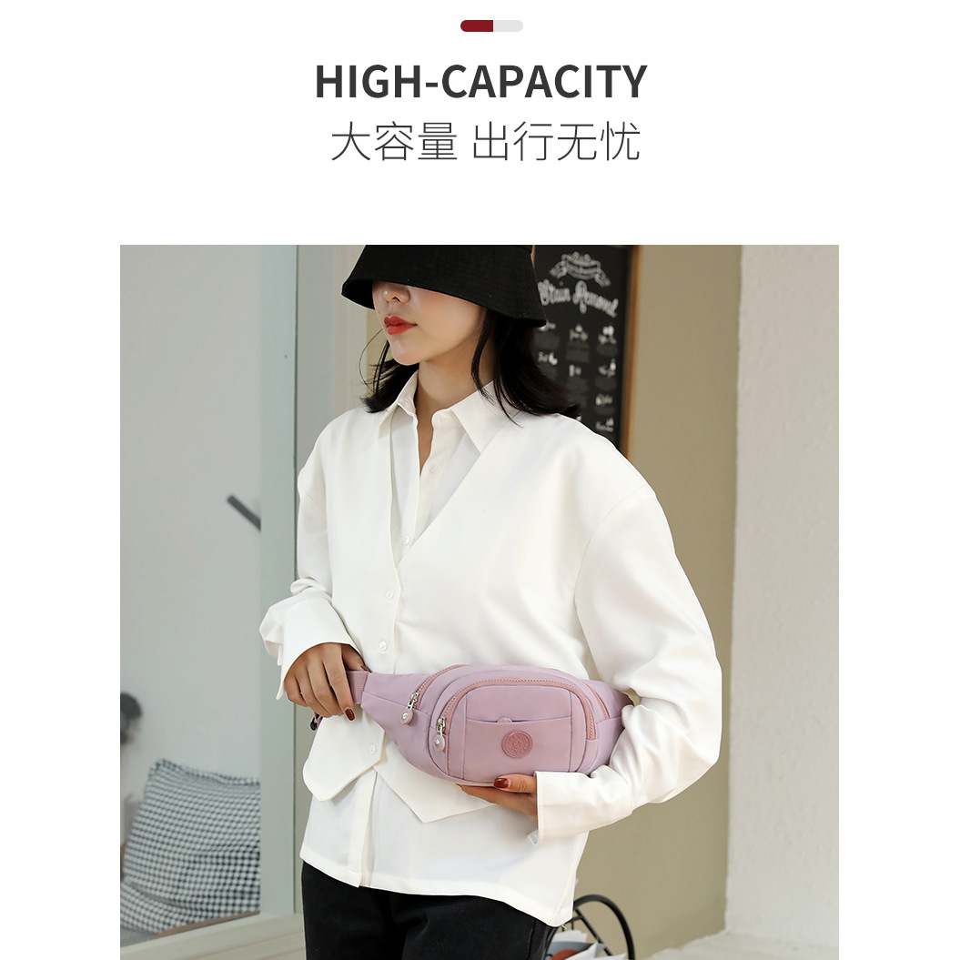 Women's casual crossbody bag, fashionable and versatile sports single-shoulder waist bag, nylon water-resistant cross-border wholesale and consignment Application Scenario