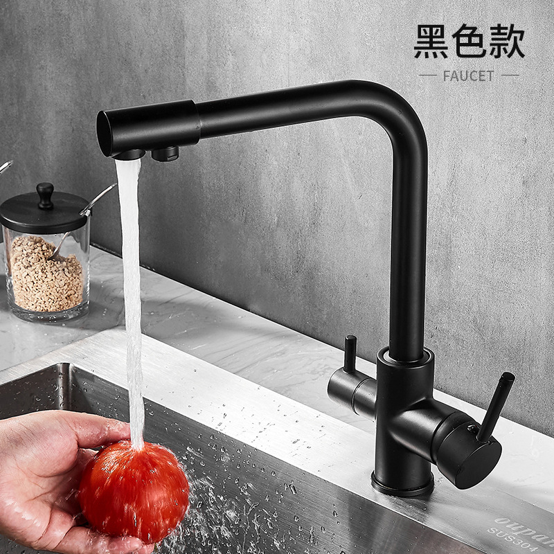 Cross-border direct drinking kitchen faucet, household copper pure water integrated faucet, kitchen sink and vegetable basin faucet wholesale Application Scenario