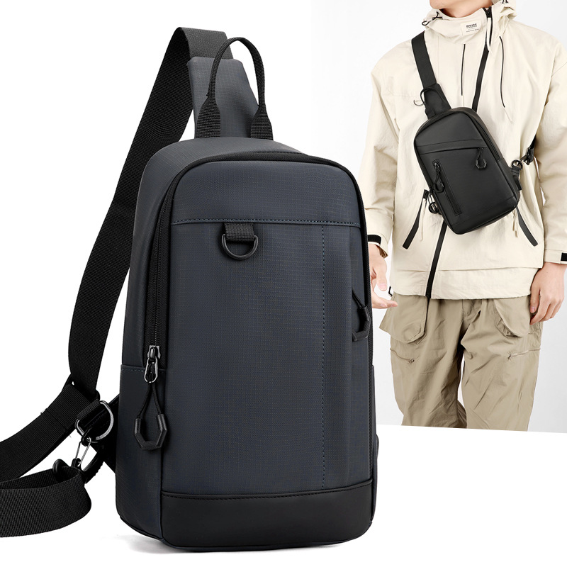 New cross-border chest bag, men's large-capacity single-shoulder bag, outdoor sports chest bag, multi-functional high-end commuting backpack full figure