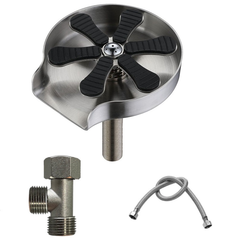American-grade high-pressure cup washer, sink bar counter, no-cleaning automatic cup washer, built-in faucet flusher Specification drawing