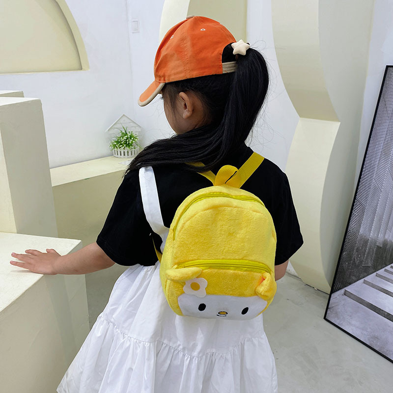 1-2-3 years old children's backpacks, cartoon plush small schoolbags, cute early education kindergarten backpacks for boys and girls Specification drawing