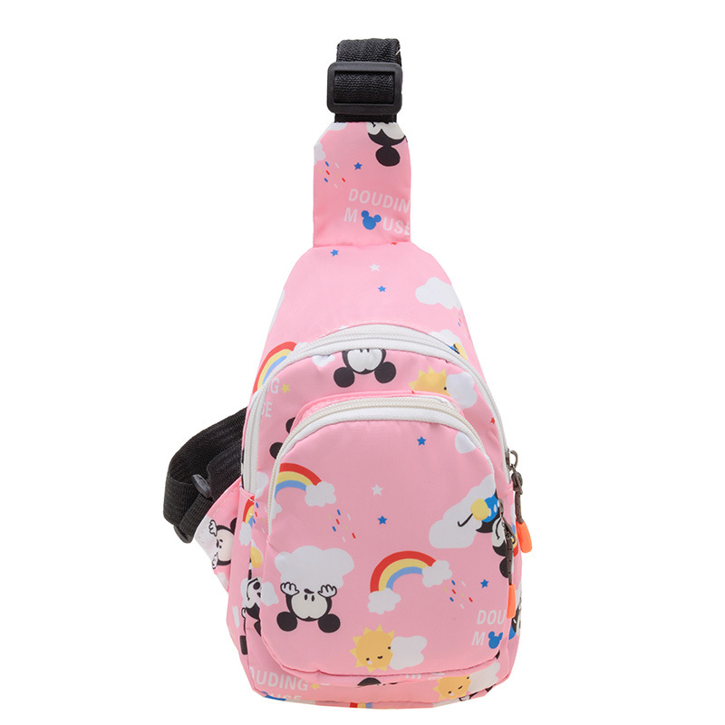 New children's chest bag, cartoon bag, printed canvas bag, cute baby coin purse, fashionable boys' and girls' crossbody bag Item Picture