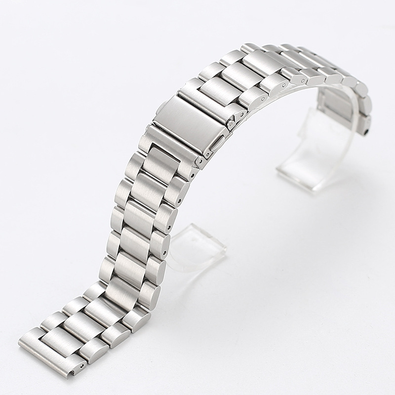 Suitable for Apple iwatchs10 three-bead solid stainless steel Apple Watch Samsung Huawei GT Watch strap Item Picture