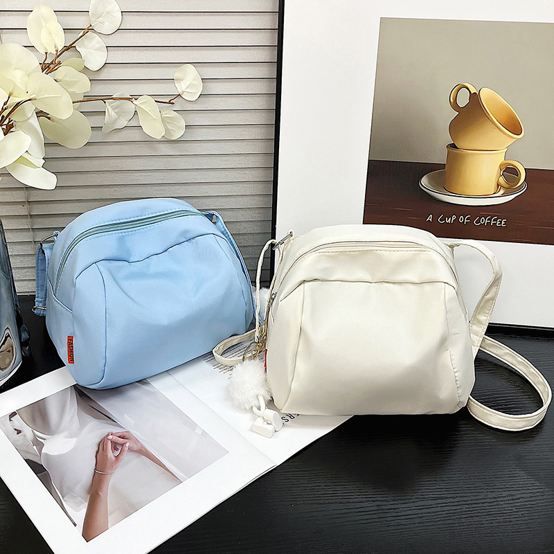 New casual nylon bag, women's shell bag, fashionable and lightweight single-shoulder crossbody bag, large-capacity handbag, Oxford fabric Specification drawing