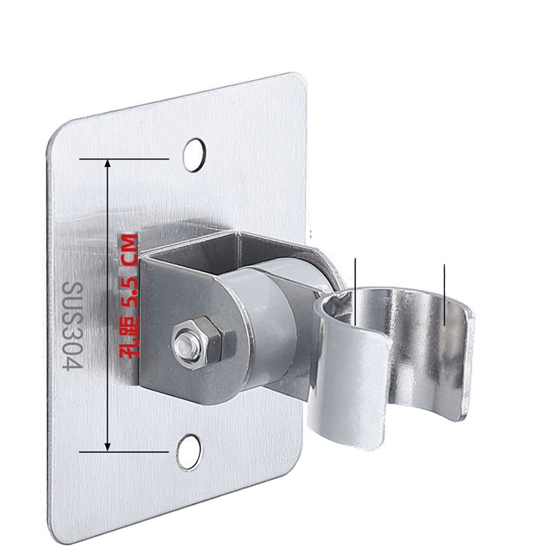 Stainless steel 304 non-drilling showerhead bracket base, universal adjustable nail-free bathroom hose showerhead hanging seat, shower Item Picture