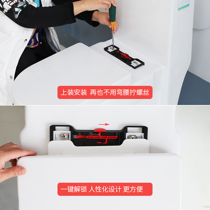 Thickened toilet seat cover, slow-lowering toilet seat cover, household toilet seat cover, UVO type accessories, old-fashioned details Picture