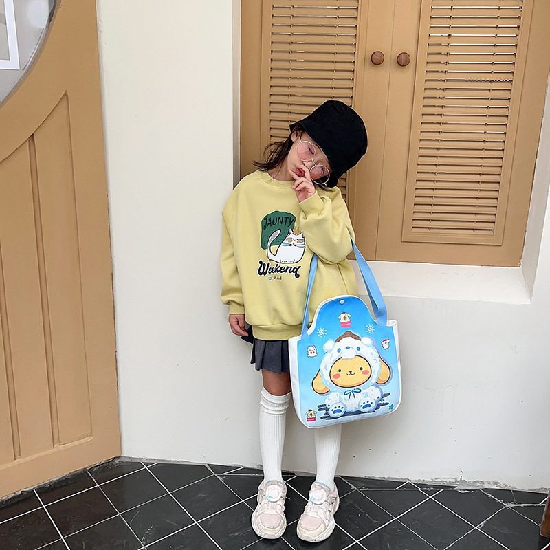 2023 Japanese-style soft and cute girl cartoon canvas bag, adorable little rabbit student single-shoulder large-capacity hand-carried crossbody bag details Picture