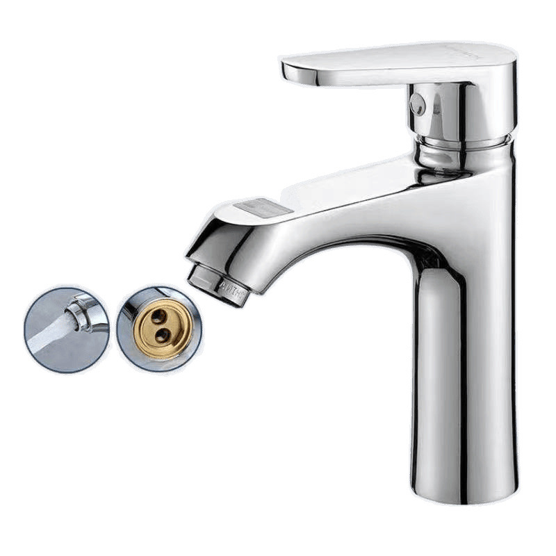 All-copper bathroom faucet, washbasin, basin, countertop, washbasin, cold and hot dual-purpose household minimalist extended faucet Item Picture