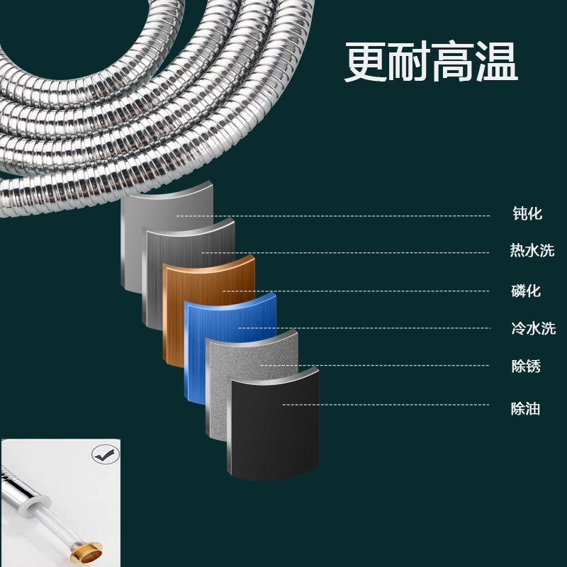 A complete set of stainless steel, brass shower hoses, water heater water pipes, shower head tubes, shower heads, and electroplated metal hoses Application Scenario