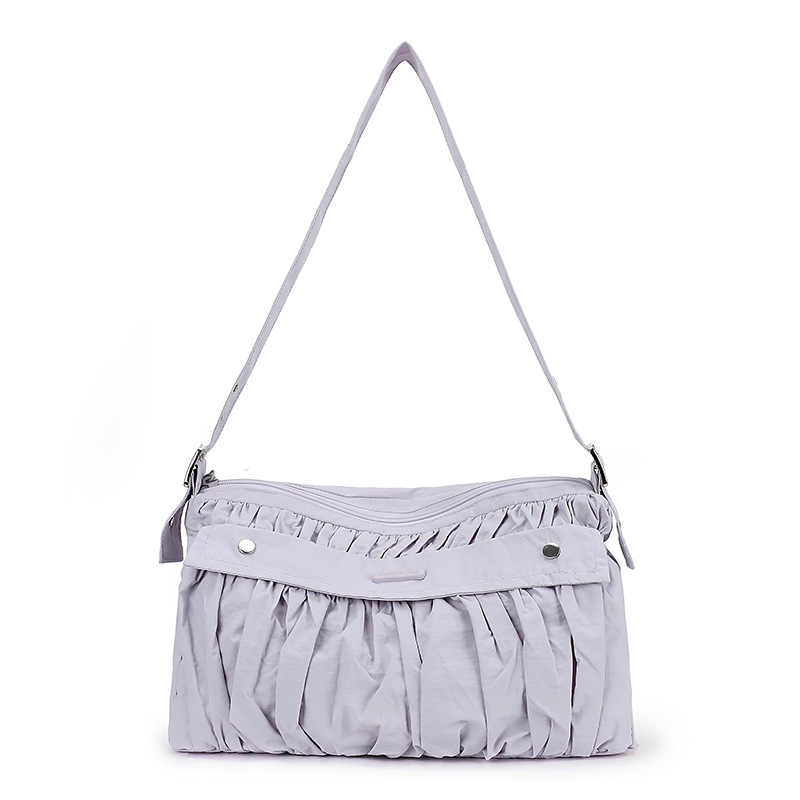 Colorful Fox Japanese and Korean women's laid-back pleated single-shoulder bag, casual and versatile, large-capacity armpit bag for commuting Item Picture