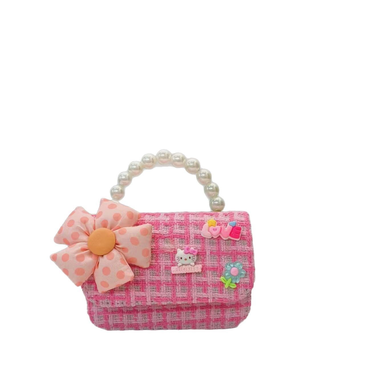Pearl handbag, Melody Little Cat, little girl, loose change accessory bag, Chanel-style chain bag, crossbody princess bag Item Picture