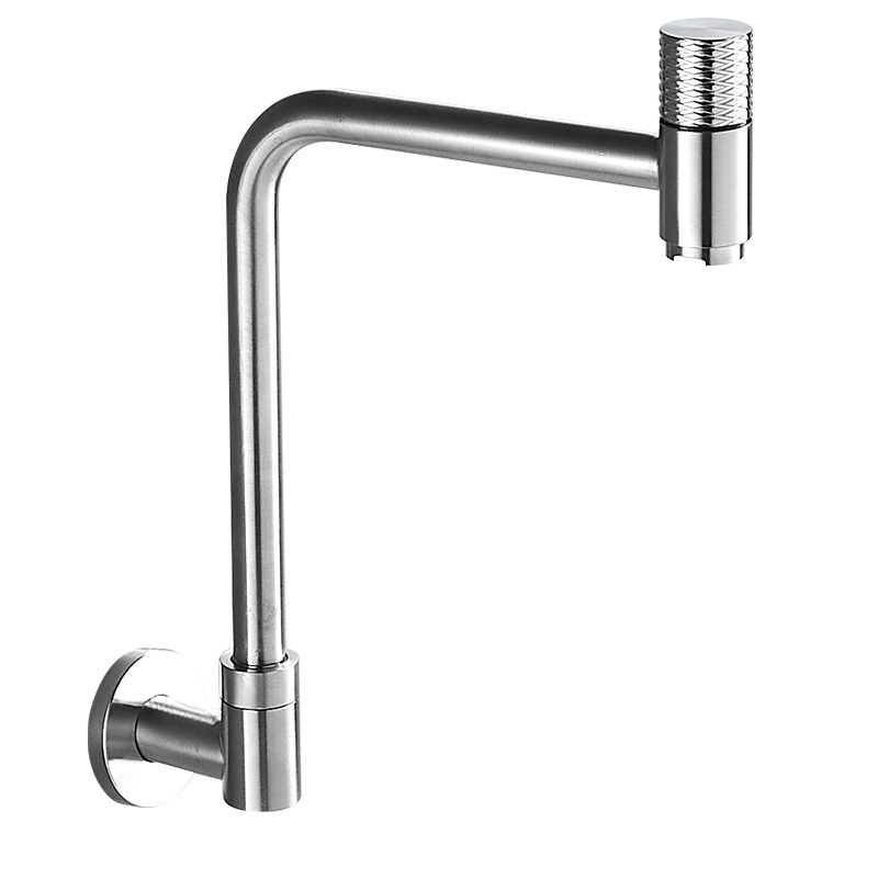 Wall-mounted mop sink faucet, rotatable stainless steel extended mop sink, single-cooling faucet, balcony faucet Item Picture